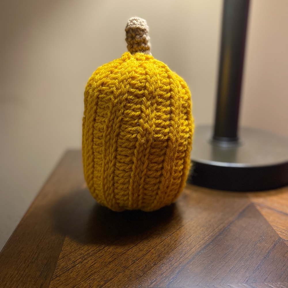 Golden Crochet Pumpkin